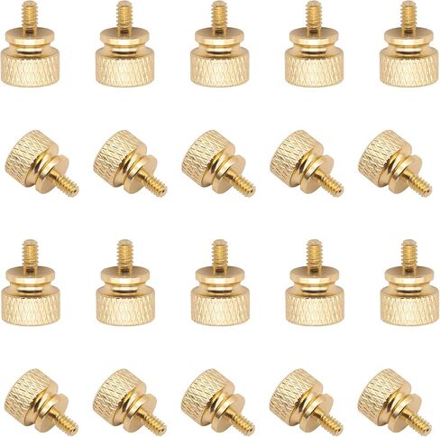 20 Pieces 6#-32 Computer Case Screws, Anodized Aluminum Thumbscrews, Fully Threaded Knurled Thumbscrews, Thumb Screws (Red) in Saudi Arabia