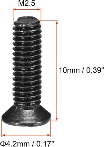 uxcell M2.5 x 10mm Phillips Screw Fastener Black for Laptop PC TV Fan Switch 150pcs in Saudi Arabia