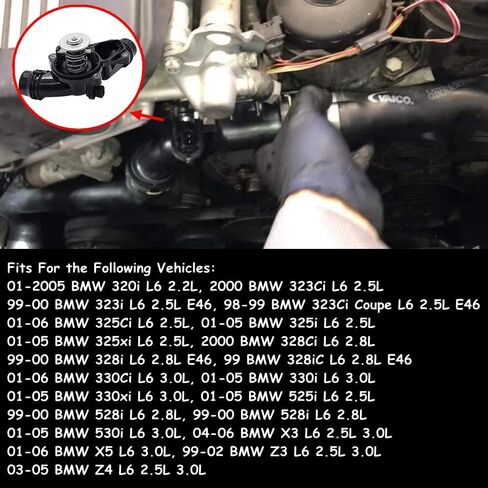 الجزء # 11530139877 مجموعة مبيت ترموستات مع حشية الاستشعار لـ B-M-W E46 E39 320i 323i 325i 328i 323Ci 325Ci 325xi 328Ci 330xi 330Ci 330i 525i 530i X5 X3 Z3 Z4 11537509 227 in Saudi Arabia