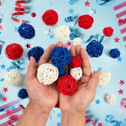GuassLee Decorative Balls for Bowls Centerpiece, 24Pcs Wicker Rattan Balls Vase Fillers Potpourri Bowl Filler for Home Bathroom Living Dining Room Table Decor DIY Craft, 3 Sizes in Kuwait