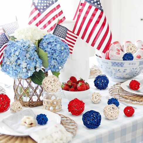 GuassLee Decorative Balls for Bowls Centerpiece, 24Pcs Wicker Rattan Balls Vase Fillers Potpourri Bowl Filler for Home Bathroom Living Dining Room Table Decor DIY Craft, 3 Sizes in Kuwait