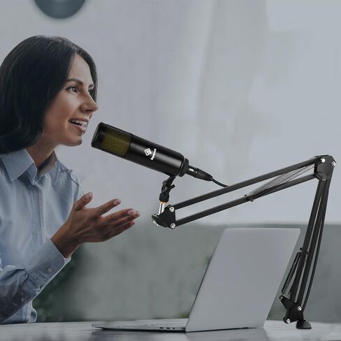 ميكروفون بودكاست ستوديو الديناميكي LAB1 مع كابل صوت XLR مقاس 3.5 مم لحزمة معدات البودكاست ومكبر الصوت ووصلة الصوت، وتسجيل الصوت وبث الألعاب in Kuwait