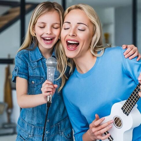 Silver Bling Cardioid Vocal Dynamic Microphone Kit for Singing, Karaoke Mic with Case and Bling Ribbon Spark Crystal Sleeve Cover to Shine Wired Mic Handheld (Not Including Cable) in Saudi Arabia
