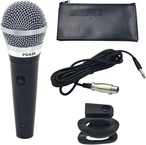 ميكروفون ديناميكي PGA48 - ميكروفون محمول للغناء مع نمط التقاط قلبي، مفتاح تشغيل/إيقاف منفصل، موصل XLR ثلاثي الأطراف، كابل XLR-to-QTB مقاس 20 بوصة (كابل XLR-QTB مقاس 20 بوصة) in Kuwait