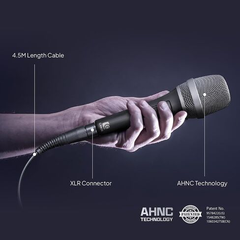 CAROL Dynamic Microphone Vocal with Super-Cardiod Unidirectional, Top Choice for Live Stage Performance Noise Cancelling AHNC Technology, P-1 Grey in Saudi Arabia