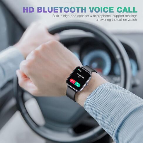 ساعة ذكية SOUYIE، مراقب معدل ضربات القلب الحقيقي، ساعة ذكية عالية الدقة 1.7 بوصة للرجال مع ضغط الدم، أكسجين الدم، مراقب النوم، جهاز تتبع اللياقة البدنية المقاوم للماء IP67 متوافق مع Android iOS iPhone in Kuwait