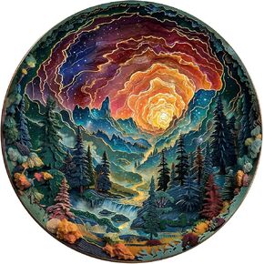 Jigfoxy Wooden Puzzles for Adults, Visual 3D Cave Sky Wood Puzzles Adult, Unique Animal Shape Wooden Jigsaw Puzzles for Adults, Birthday Gifts for Puzzle Lovers, Family (S-8.5 * 8.5in-100pcs)