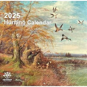 2025 Hunting Wall Calendar: 12 World-Class Masterpieces of Hunting and Wildlife Art, glossy photopaper, 12" x 12" format, wire-o bound. in Saudi Arabia