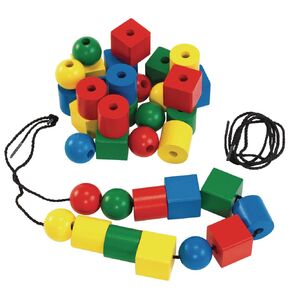 Excelleration Jumbo Lacing Beads with String in Jar, 36 Pieces, Fine Motor Development, Educational Toy, Preschool, Kids Toys