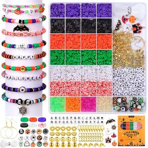 Kestbon 5100 Pcs Blue Clay Beads for Friendship Bracelet Making Kit Heishi Polymer Coastal Clay Beads for Jewelry Making Ocean DIY Jewelry Making Supplies with Accessories Crafts DIY Gifts