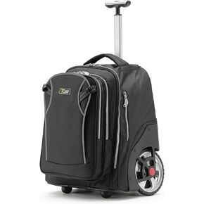 NEW TILAMI 20" Rolling Backpack for Teens Adults, Climbing Stairs Waterproof Backpack with Wheels for School Business Trave Camping with Laptop Compartment, Fit 17 Inch Laptop, Black