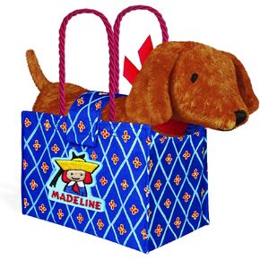 YOTTOY Madeline Collection | Genevieve the Dog Soft Stuffed Animal Plush Toy in Madeline Tote Bag