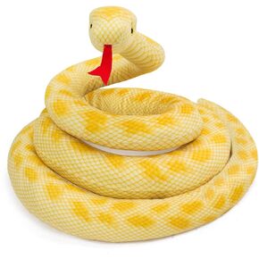 Snake Plush 118inch/300cm Stuffed Snake Animal Large Snake Toys Christmas Birthday Gifts for Boys Girls Kids Giant Stuffed Animals Snake Lifelike Plush Snake Fake Snake Yellow