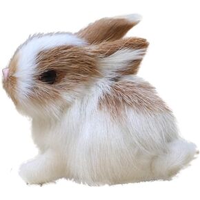 Katartizo Mini Realistic Cute Plush Rabbits Lifelike Animal Easter Bunny Simulation Model Birthday Gift Stuffed Animals and Teddy Bears Furry Rabbit Figurine