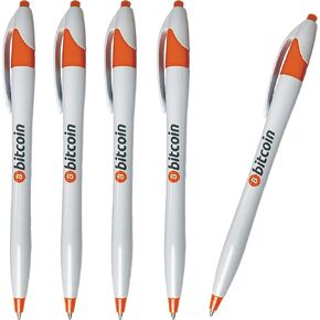 Cryptogate Bitcoin Ballpoint Ink Pen, Gift Pack Count 5, Office Cryptocurrency Gift, Bitcoin Blockchain Crypto Gift Pen, Black Ink