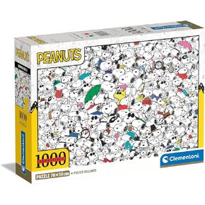 Clementoni - 39804 - Impossible Puzzle Peanuts - Jigsaw Puzzle 1000 Pieces, Jigsaw Puzzle for Adults, Comic Puzzle, Difficult - Made in Italy