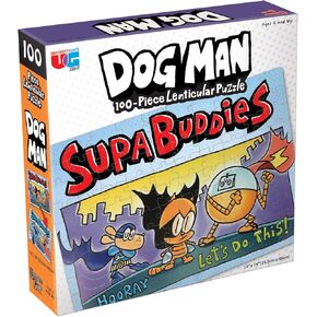 University Games | Dog Man Supa Buddies Lenticular 100 Piece Puzzle
