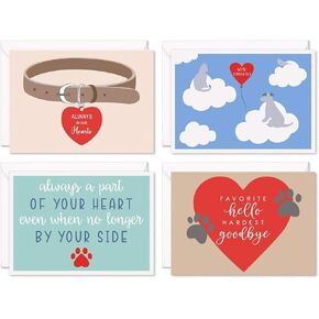 Sweetzer & Orange Loss of Pet Sympathy Cards for Dogs, Cats, and All Pets. Set of 8 Note Sheets and Mailers. Thick Greeting Pages and Envelopes, Bereavement Slips, Dog Memorial Card, and Grief Papers