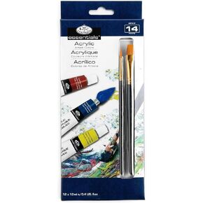 Royal & Langnickel Acrylic Paint Set 12 Colors + 2 Brushes