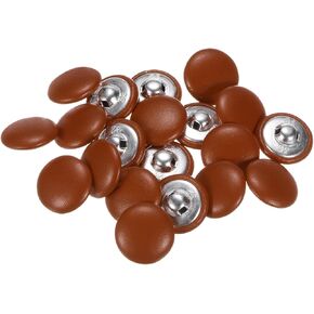 Harfington 20pcs 32l جلود مغطاة زر 20 مم أزرار خياطة الجولة المعدنية لبدلات الزفاف بلوزات الخياطة ، أبيض