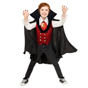Rubies Boy's Vampire Costume Shirt With Light Up Necklace and Cape
