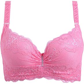 Women's Sexy Bra Push up Lace Bra 3/4 Coverage Adjustable Strap Underwire V Neck Unpadded Plus Size Bras