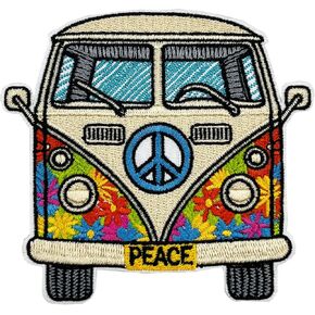 3.5" Intricate Detailing Hippie Van Retro 70's Embroidered Iron Patch