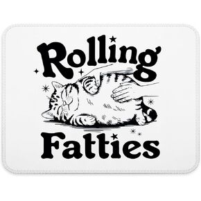 Rolling Fatties Funny Cat Mouse Pad, Cute Cat Mouse Pads for Work Wireless Mouse Computers Laptop Desk Accessories, Cat Lover Gifts, Funny Cat Gifts, Cat Office Supplies, 9.5x7.9 Inch