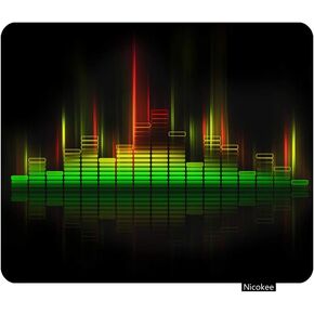 ألعاب لوحة الماوس Cool Music Equalizer لوحة الماوس غير المنزلق لأجهزة الكمبيوتر ، الكمبيوتر المحمول ، المكتب ، المستطيل المنزلي مومباد مخصص 9.5 بوصة × 7.9 بوصة