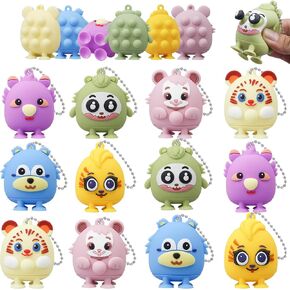 12 PCS Party Favors for Kids, 3D Animals Pop Fidget Toys, Silicone Bulk Suction Toys, Goodie Bags Stuffers, Pinata Stuffers Carnival Prizes, Valentines Day Gifts Classroom Treasure Box Toys