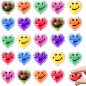 24 Pcs Valentines Stress Balls Bulk for Valentine Party Favors, Heart Squeeze Fidget Ball Toys for Adult, Valentine School Classroom Rewards Exchange Gift