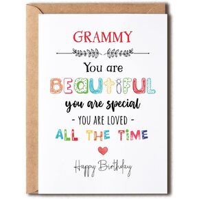 EruditeGifts Grammy You Are Beautiful You Are Special - Grammy Birthday Card Poem Card For Grammy - Birthday Card For Grammy - Card For Grammy