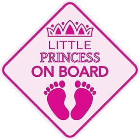 Princess on Board Sign - لطيف لطيف Princess Automotive Magnet & Winding Window Secal لركوبك الملكي - من السهل التقديم وإزالة - مثالية للآباء والأمهات الرائعين