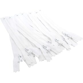 YKK® 20" Zipper YKK Color White for Apparel, Handbags, Craft & Sewing Projects (12 Zippers/Pack)