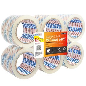 ADHES Super Clear Packing Tape, 6 Rolls x 1.88 Inch x 55 Yards, 2.7 mil Heavy Duty Shipping Tape Strong & Durable Package Tape for Shipping, Moving, Mailing and Sealing