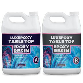 طقم راتنجات Luxepoxy - راتنجات الإيبوكسي الممتازة 2 جالون - واضحة ، عالية ، عالية ، صيغة سهلة 1: 1 لأسطح كونترتوب ، الفن ، الحرف ، الطلاء ذاتيا - مصنوعة في الولايات المتحدة الأمريكية