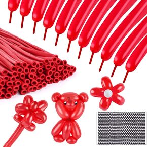 Lovestown 100pcs 260 البالونات الطويلة ، والبالونات الحيوانية الملتوية ، ألوان ، سماكة النمذجة اللاتكس السحر لحفلات الزفاف أعياد الميلاد ، زخرفة حفلة