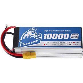 YOWOO Lipo Battery 10000mAh 22.2V 30C 6S Lipo Battery Pack with XT90 Plug for Multi-Rotor DJI Tarot 550 680 Quad HEX DJI S800 S1000 Plant Protection Machine