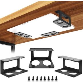 Under Desk Laptop Mount, Laptop Under Desk Mount 3 inches Tall Effective Space with Silicone Pad, Aluminum Under Desk Laptop Holder Rack for Laptop MacBook Dell OptiPlex PS4 & More