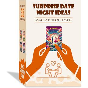 Surprise Date Night Scratch - Off Cards with 35 Fun and Romantic Challenges for Couples – Ideal Gift for Girlfriends, Boyfriends, Newlyweds, Wives, and Husbands - Ideal for Special Occasions