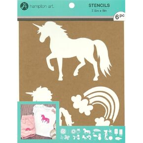Hampton Art Stencil 10" x 10" Homestead Set, 15 Unique Plastic Stencils Sheets Included, for Acrylic Paint, Oil Paint or Spray Paint, Washable and Reusable