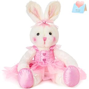 WEWILL 20'' Ballerina Bunny Stuffed Animal Rabbit Doll Adorable Soft Long Legs Plush Toys Girls Gift on Easter Birthday Spring Festivals