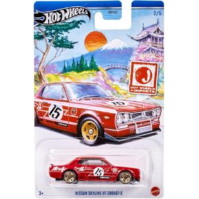 Hot Wheels J-Imports Nissan Skyline HT 2000GT-X, Die-Cast Car Model Red 2/5