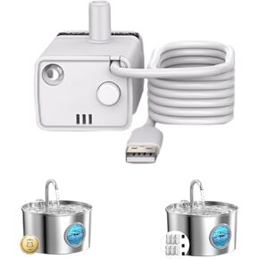 Cat Water Fountain Pump: Water Pump for Fountain - Fountain Pump with Light - Suitable for GIOTOHUN Stainless Steel Cat Fountain S11 - Ultra Quiet - IPX8 Waterproof - Good Service