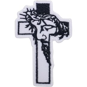 Christian Cross Iron On Patch Jesus Crist Patches for Clothing Embroidered Applique Patch Badge Sew On Emblem DIY Craft Iron on Patches