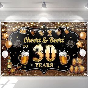 Avezano Cheers & Beers to 40 Years Backdrop Banner Black and Gold Happy 40th Birthday Decorations 30th Anniversary Banner Beer Whiskey 40 Year Old Birthday Banner for Men Women 70.8 x 43.3 Inch