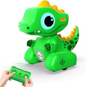 Remote Control Car, 2.4GHZ Remote Control Pink Dinosaur Toys for Kids 3-5, Recording and Repeating LED Lights Eyes Music RC Dinosaur Cars Toys for Girls Boys Birthday Gift
