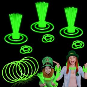 St Patricks Day Green Glow Sticks Party Favors Gifts Toys for kids 8'' 70 Pack, Saint Patricks Light Up Neon Necklace Bulk , St Patty's Accessories Decorations Non Candy Treats for Boys Girls