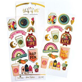 Paper House Productions This is Us Shawna Clingerman Shiny Foil Enamel Effect Sticker Sheet for Crafts, Scrapbooking & Collecting Beautiful Life