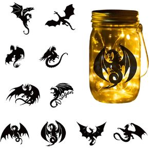 GLOBLELAND Dragons Silhouettes Cutouts Vivid Dragons Cut Silhouettes for Jars Lantern Room Door DIY Crafts Scrapbooking Decoration